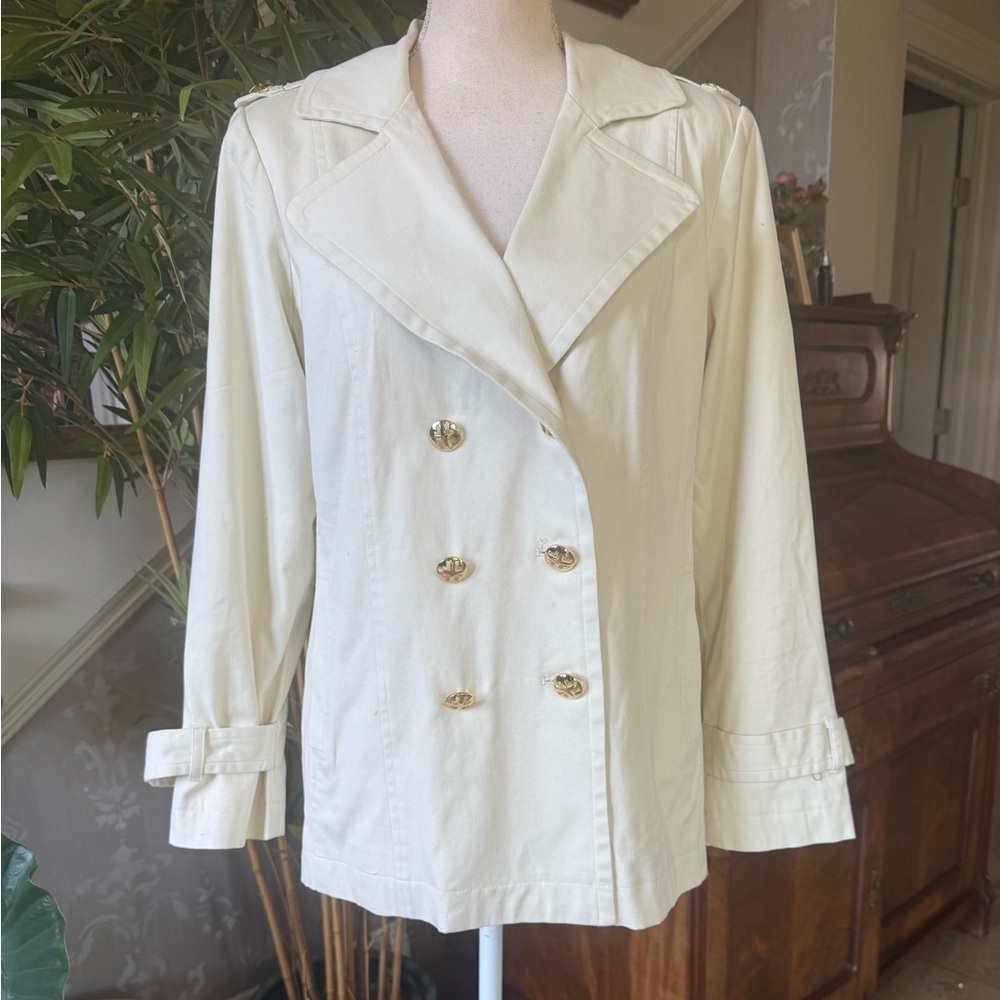 LINEA by LOUIS DELL’ OLIO ladies, off-white, long sleeve blazer, medium - Picture 5 of 16